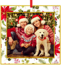 Picture Frame Christmas Ornaments 2026-3'' Floral Photo Frame Christmas Tree Ornaments Decorations Gifts for Family Friends Women Mom
