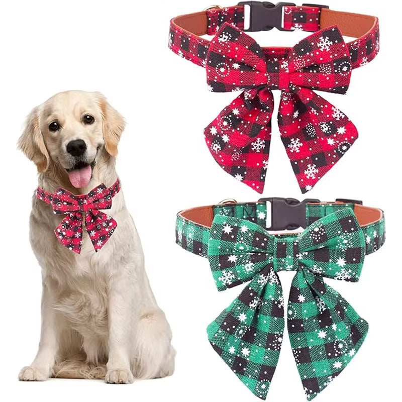 Christmas Tie for Dogs and Cats, Snowflake Dog Collar, Christmas Pet Accessories, Pet Supplies
