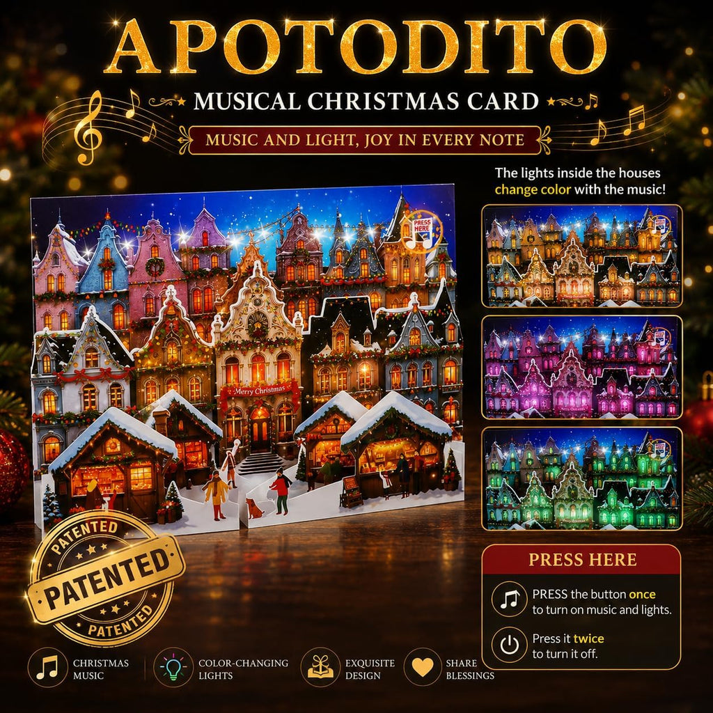 Christmas Cards, Musical Pop up Cards Christmas Houses