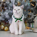 Festive Green Christmas Pet Collar with Santa Charm/Xmas Pet Outfit/Cat Christmas Costume/Pet Holiday Outfit/Festive Pet Accessories/Gift