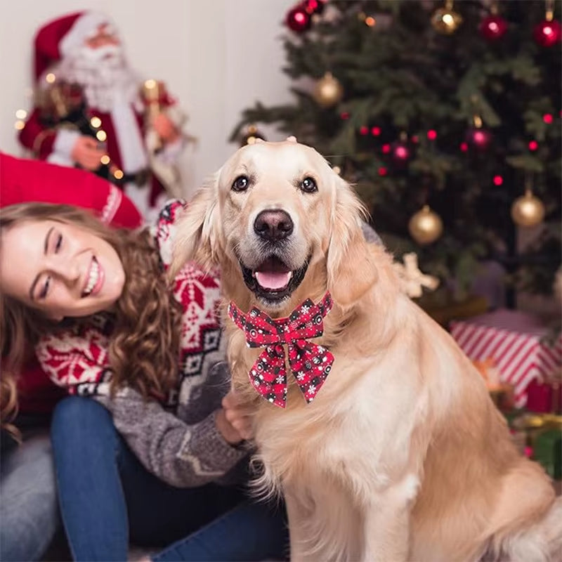 Christmas Tie for Dogs and Cats, Snowflake Dog Collar, Christmas Pet Accessories, Pet Supplies